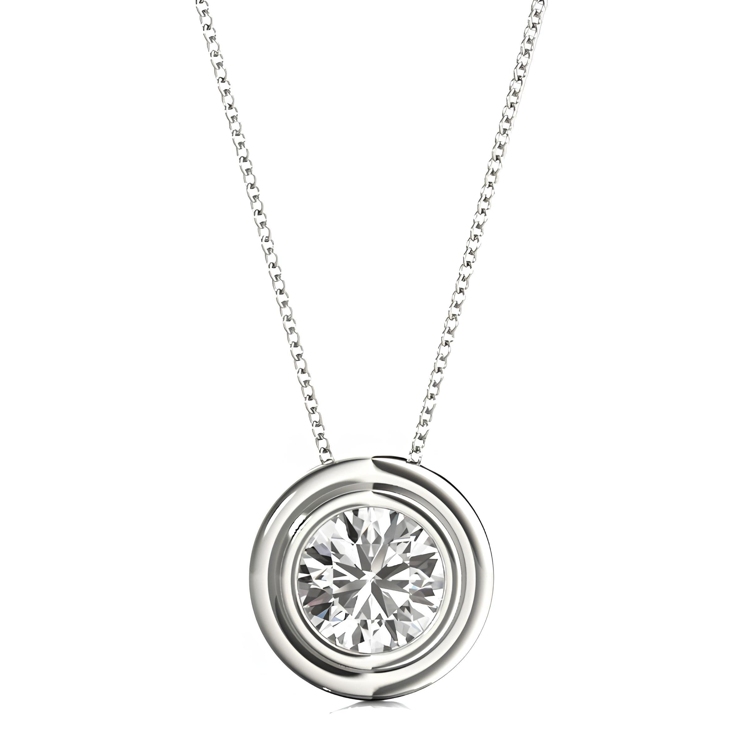 0.25 to 2.00 CTW Lab-Grown Round Diamond Pendant Necklace IGI Certified, 14K Gold Elegant Diamond Jewelry
